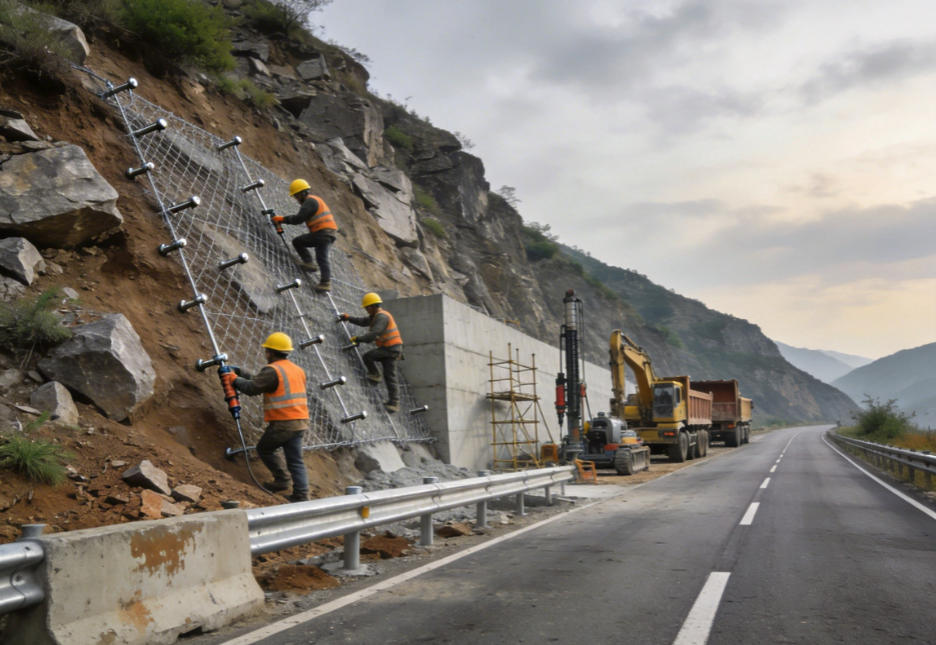 中堂镇公路道路护坡